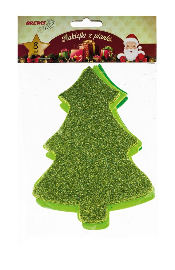 Naklejki z pianki choinki 8szt Brewis